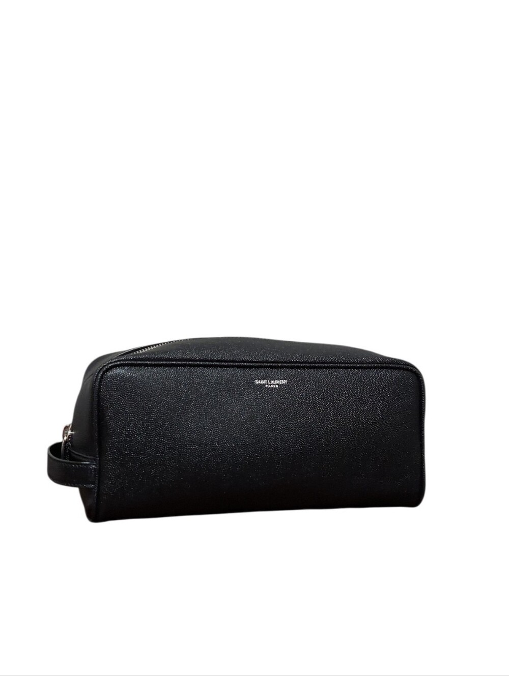 Saint Laurent Paris Grooming Case Unisex Calfskin Fine Pebbled Leather; Like New